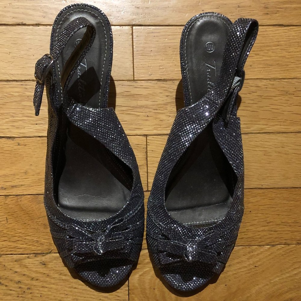 Women's Tradition silver slingback shoes Heels